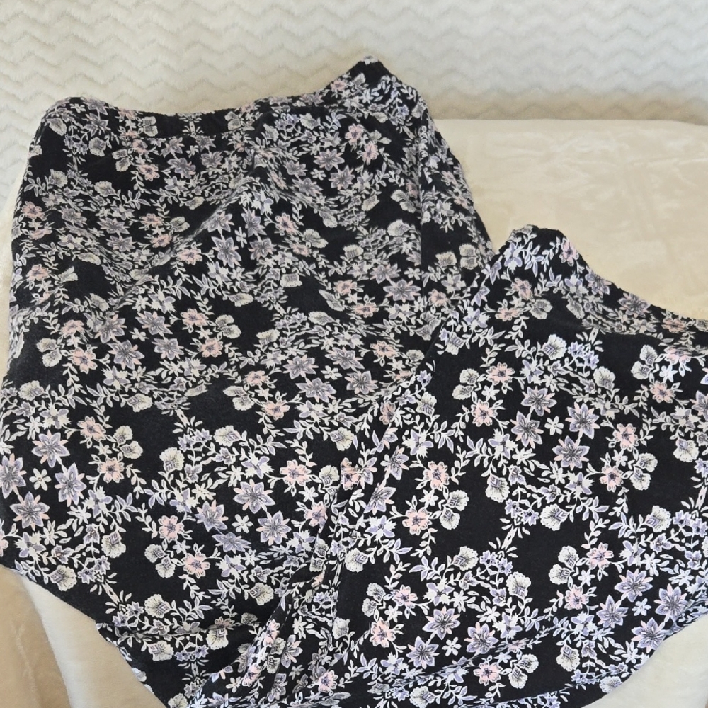 Catherines Plus Size Floral Black and White Women's Pants